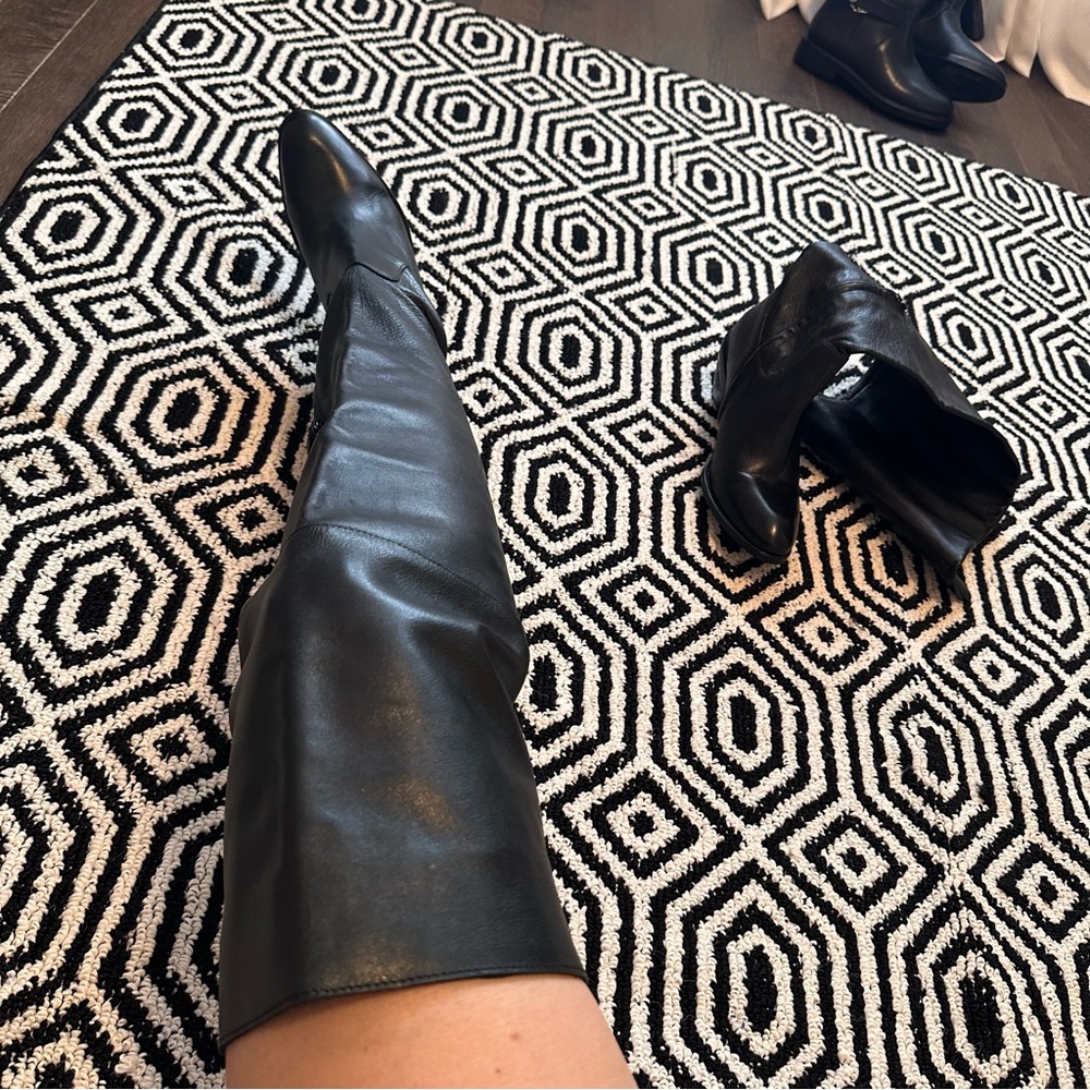 Genuine leather Over the knee western style boots - Picture 15 of 15